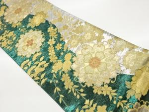 華文に草花模様織出し袋帯